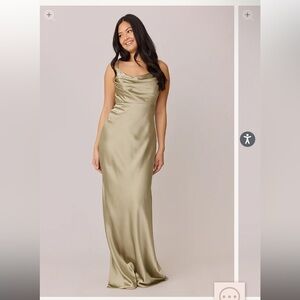 Revelry Satin Skye Bridesmaid Dress in Silver Sage